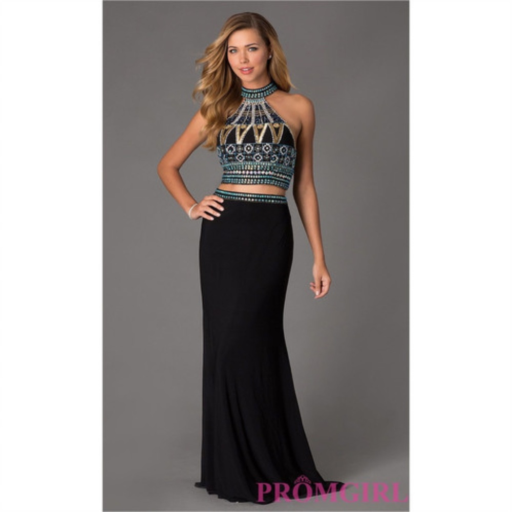 Black Beaded Two Piece